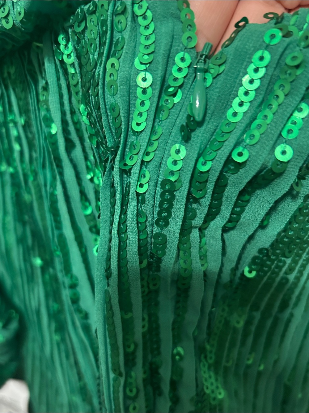 ASOSO Green Sequin Pleated Cocktail Dress - Picture 11 of 11
